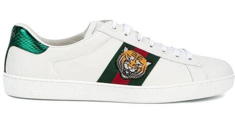 gucci ace tiger back|Gucci ace embroidered tiger.